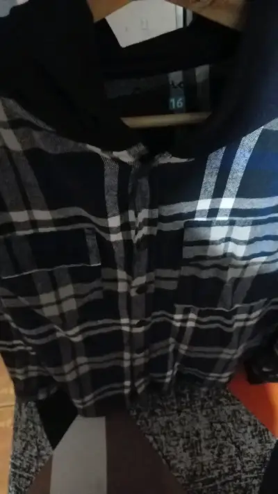 Camisa de franela a cuadros azul para hombre - miniatura 1