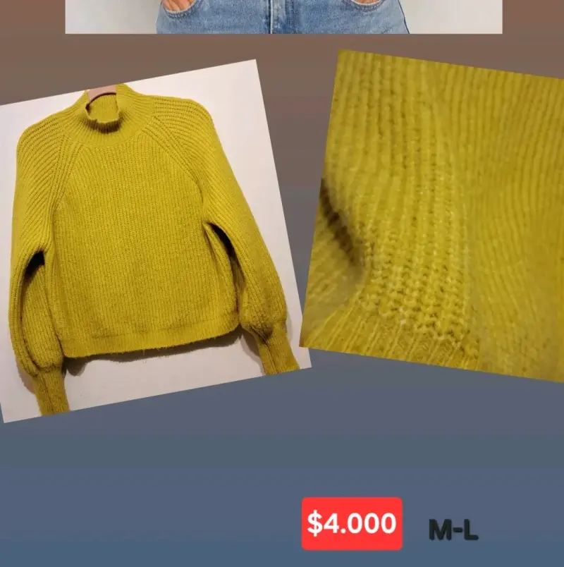 Suéter de lana amarillo para mujer