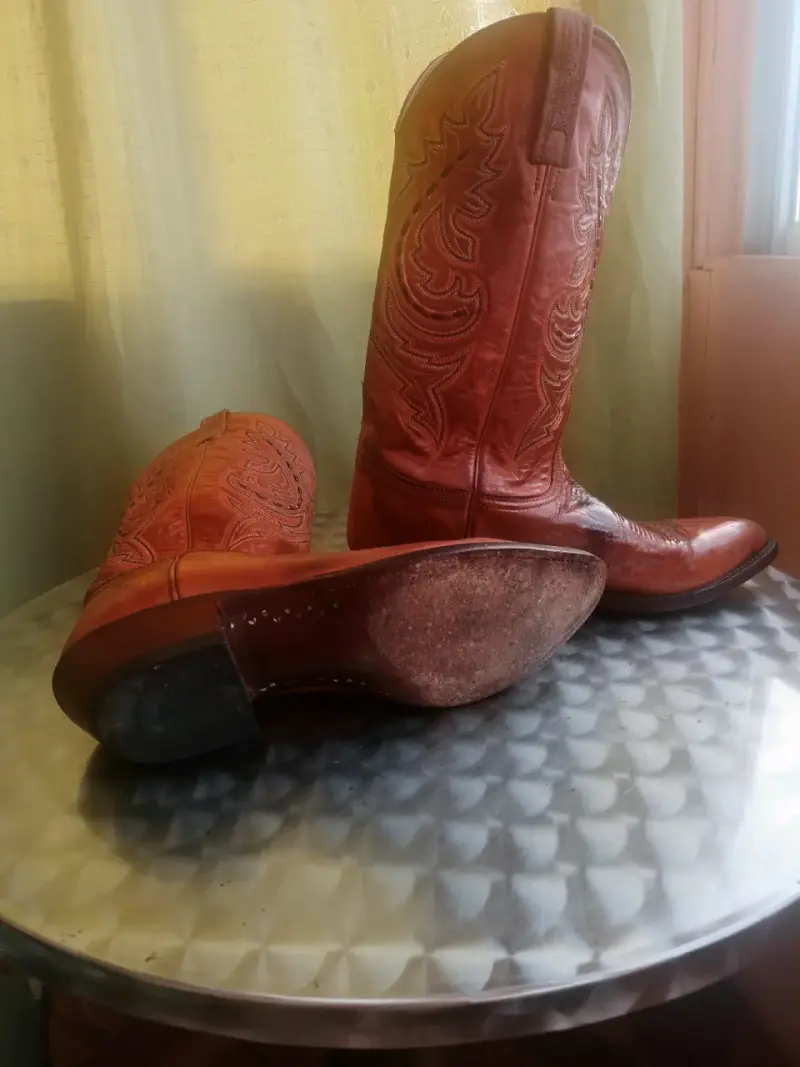 Botas vaqueras de cuero marrón - 1