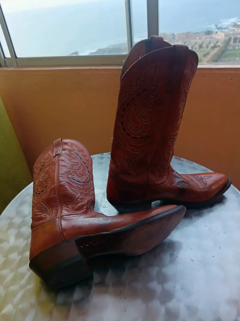 Botas vaqueras de cuero marrón - 2