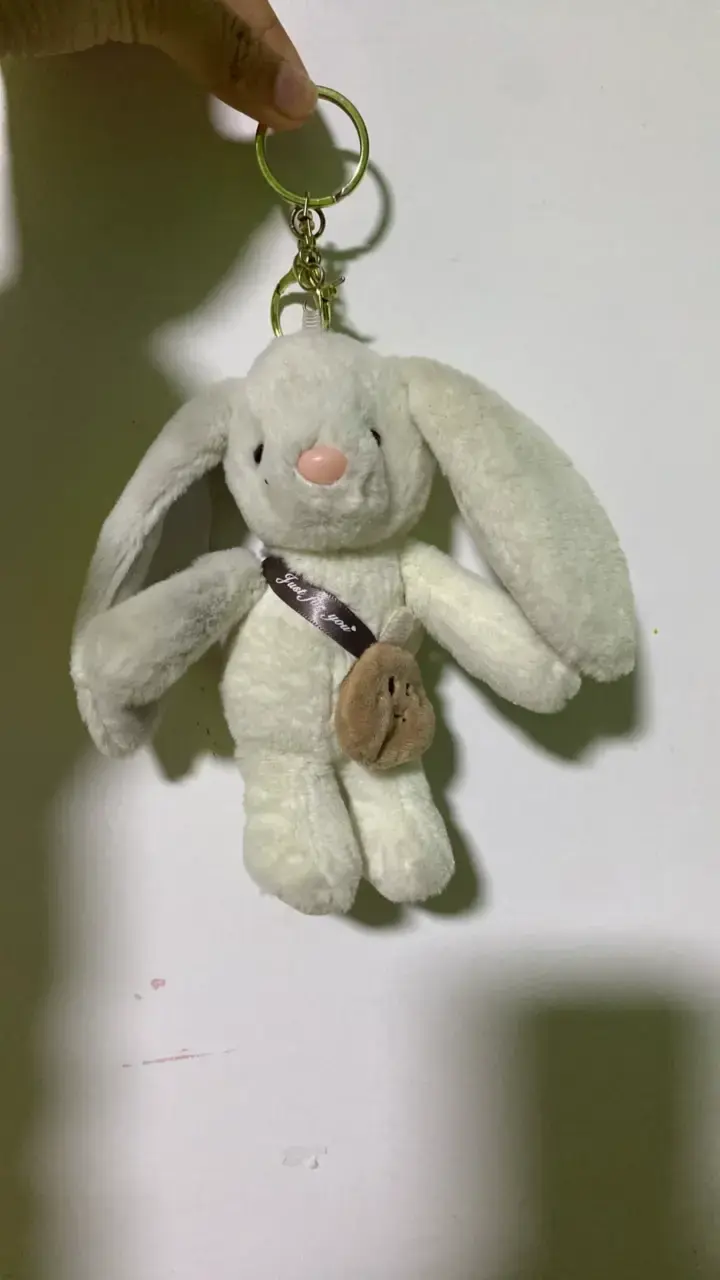 Llavero de peluche conejo blanco - 1