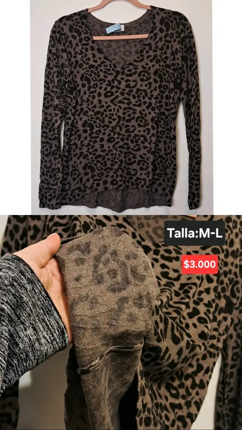 Suéter de leopardo para mujer talla M-L