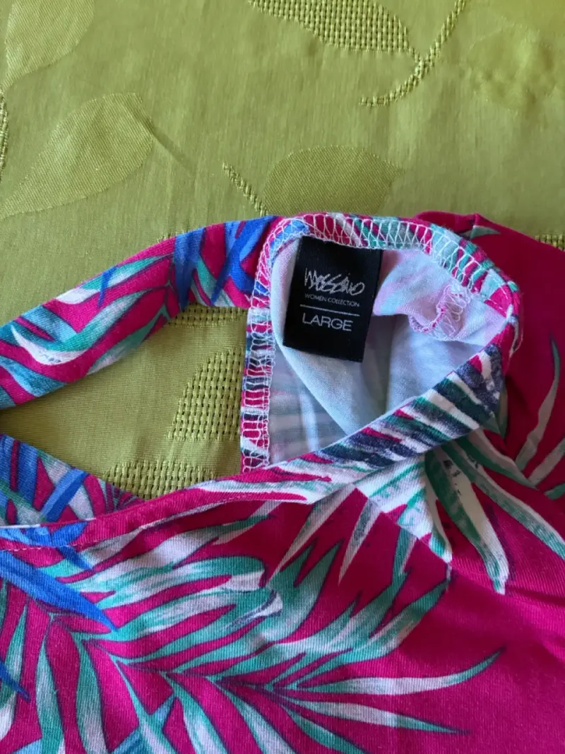 Polera estampada tropical mujer talla L - 3