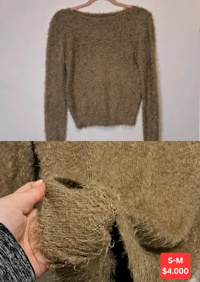 Suéter de lana beige para mujer