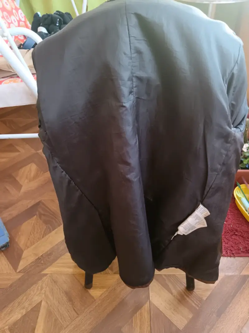 Abrigo de cuero marrón para hombre - 2