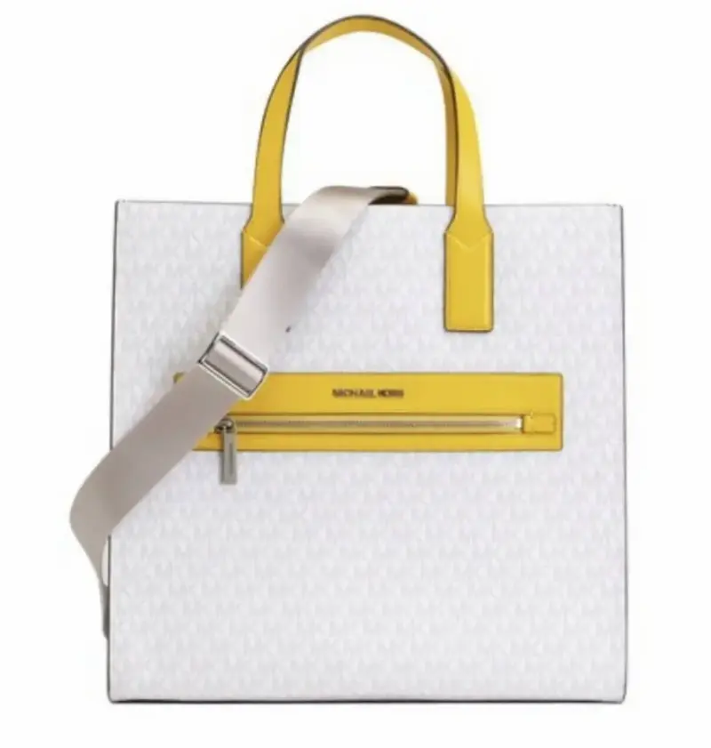 Bolso tote Michael Kors amarillo y blanco - 2