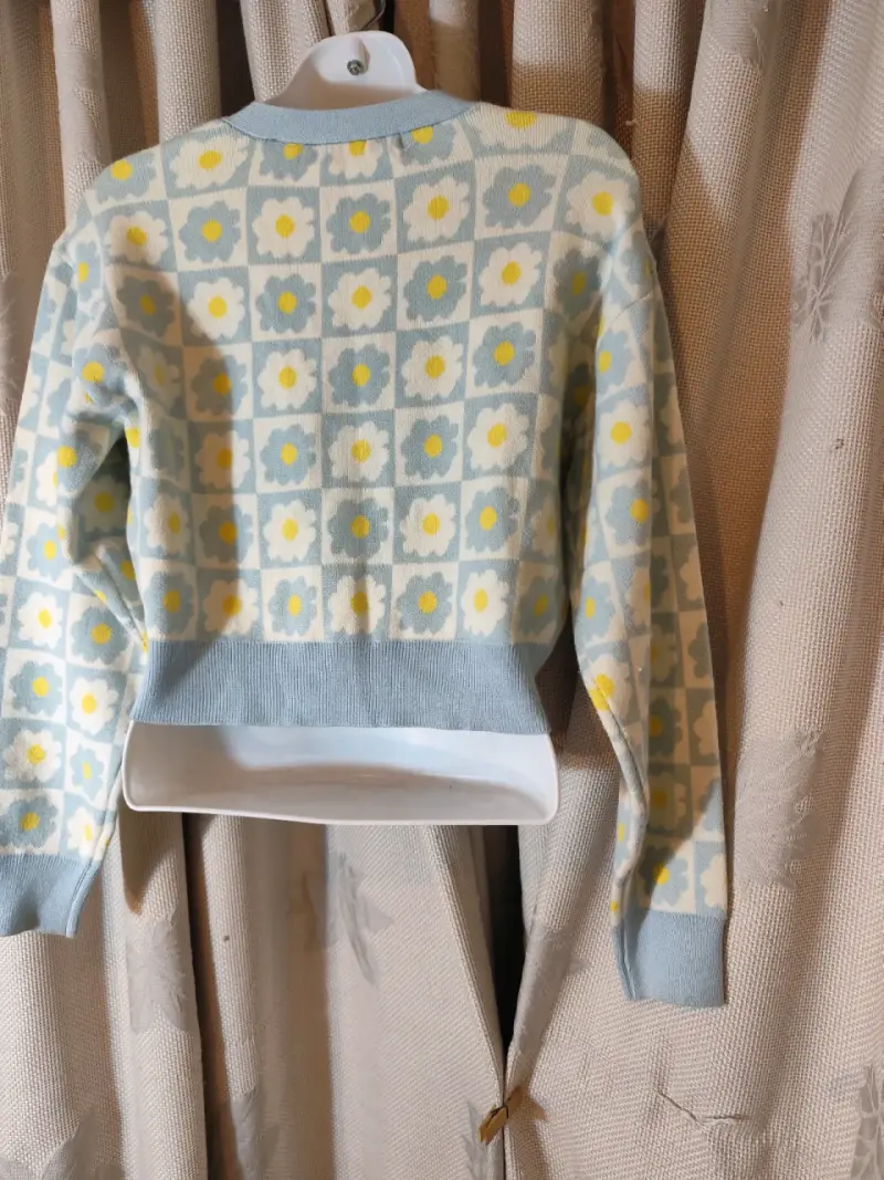 Chaleco de punto con diseño floral en tonos pastel - 2