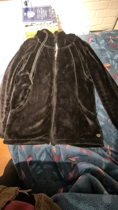 Chaqueta de felpa negra con capucha Doo Australia - miniatura 1