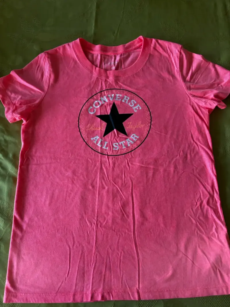 2 Poleras Converse All Star negra y naranjo fluor - 4