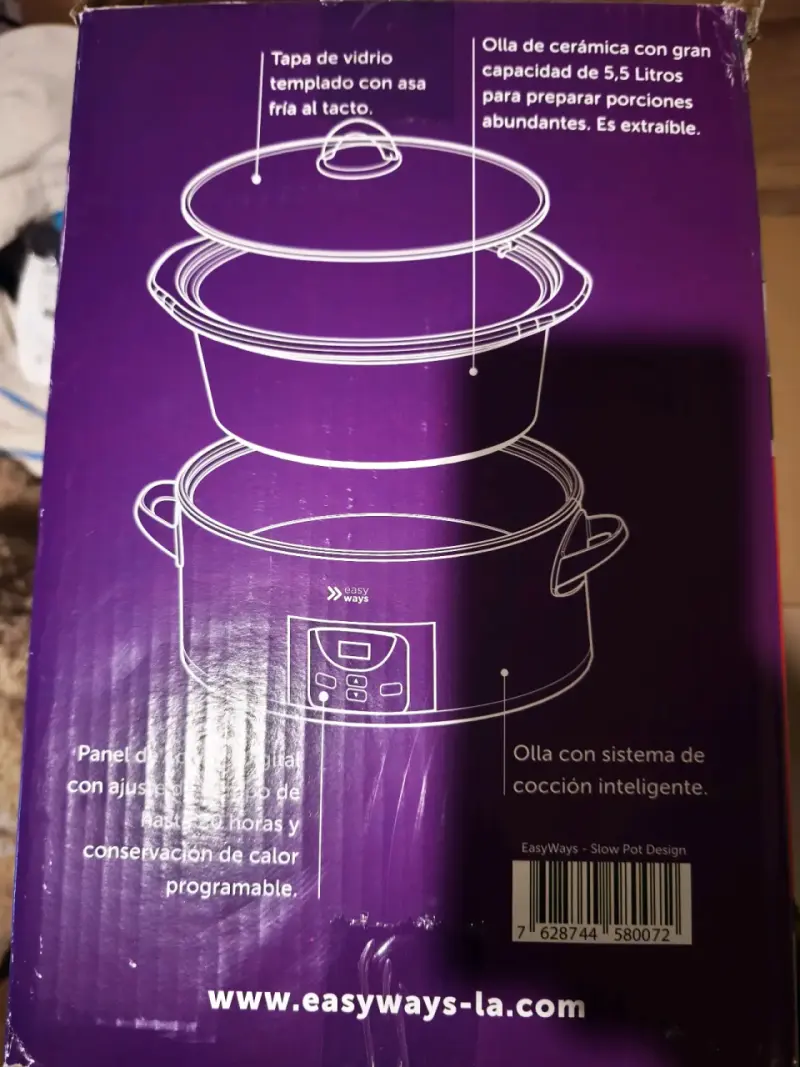 Olla de cocción lenta Easy Ways 5.5L roja - 2
