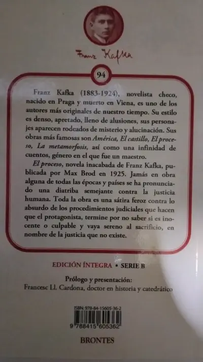 Libro 'El Proceso' de Franz Kafka - miniatura 2