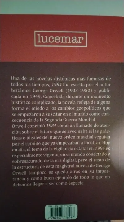 Libro 1984 de George Orwell Edición Lucemar - miniatura 2