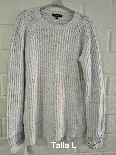 2 Suéter de punto gris talla L para mujer - miniatura 1