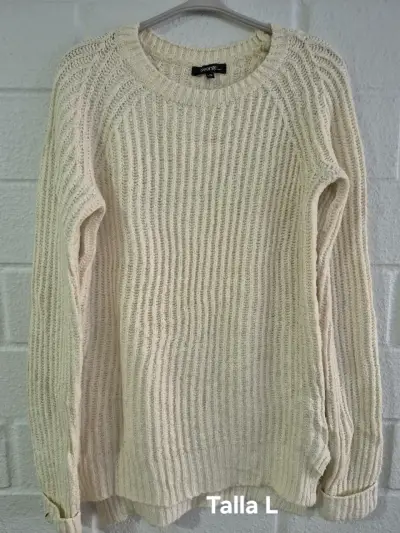 2 Suéter de punto gris talla L para mujer - miniatura 2