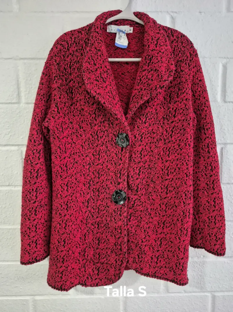 Chaqueta de lana roja para mujer talla S