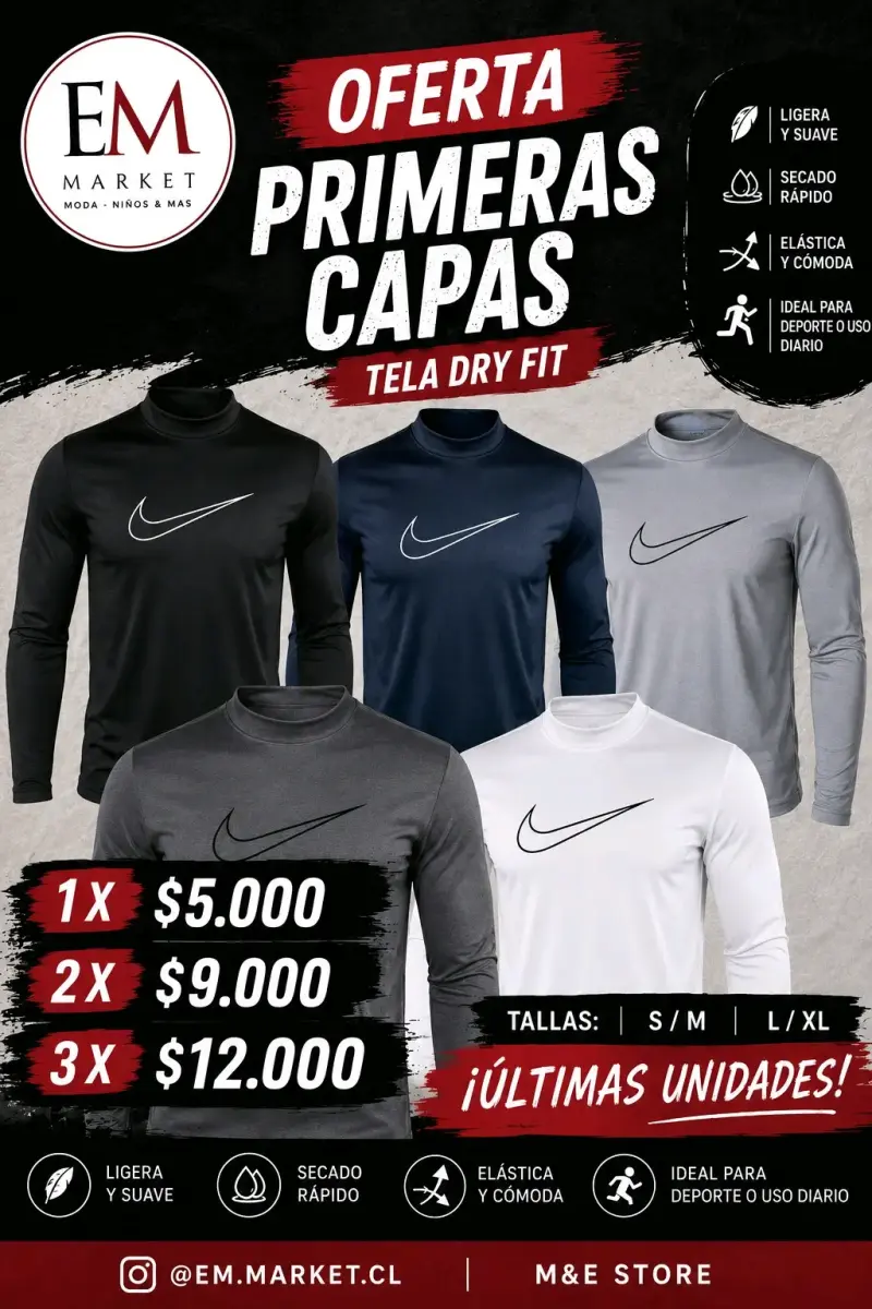 Poleras Primera Capa Dry Fit Hombre - 1