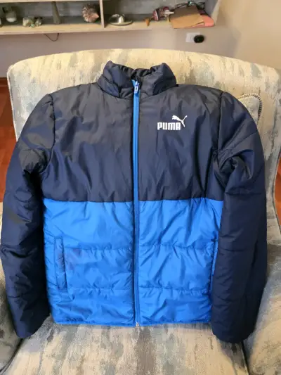 Chaqueta acolchada azul y negra Puma para hombre - miniatura 1