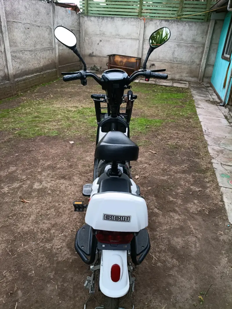 Scooter eléctrico SK Tecnomoto blanco con canasto - 4