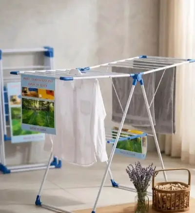 Tendedero plegable de metal para ropa - miniatura 2