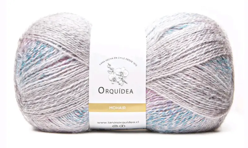 Ovillo de lana mohair Orquídea multicolor