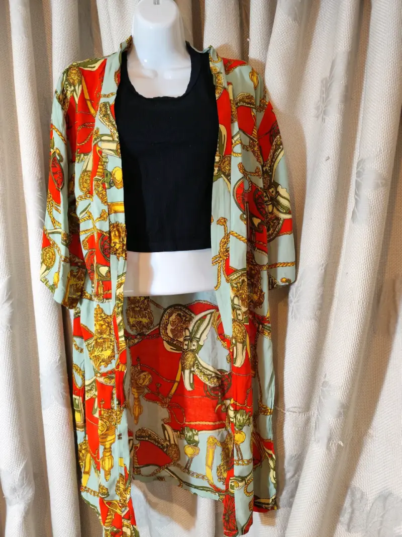 Tapados de mujer con diseño floral y flecos - 3