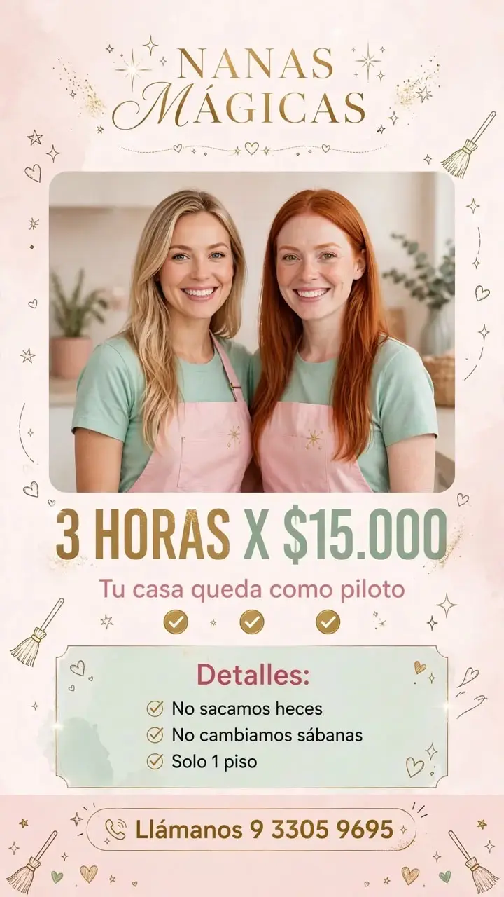 Servicio de limpieza 3 horas por $15.000