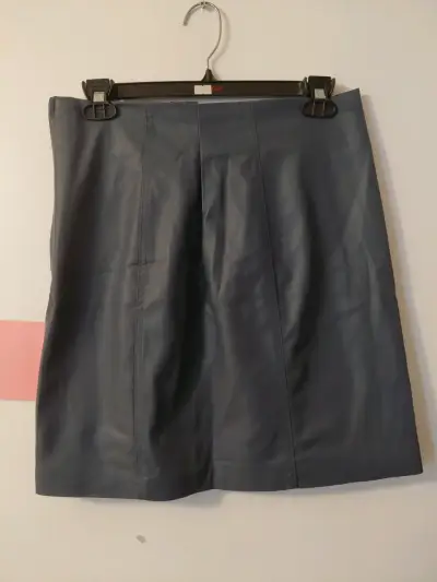 Falda de cuero azul talla 40 - miniatura 1