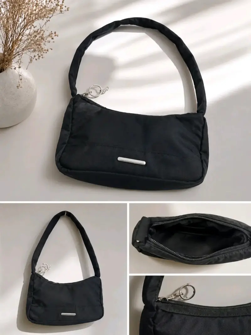Bolso negro de hombro elegante