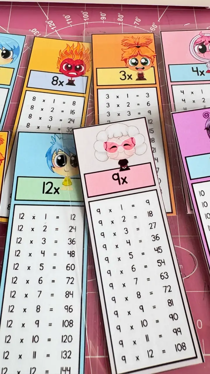 Set de tarjetas educativas de tablas de multiplicar - 2