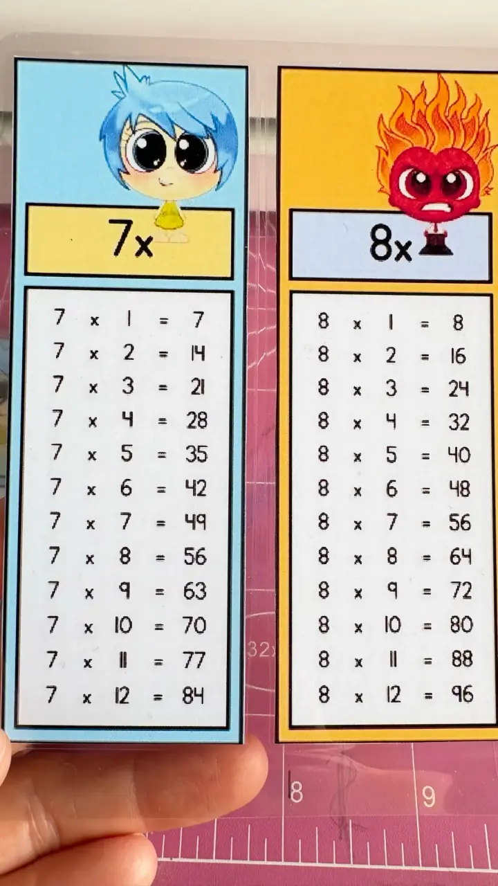 Set de tarjetas educativas de tablas de multiplicar - 3