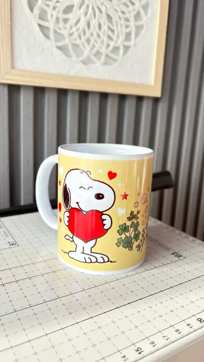 Tazón de cerámica Snoopy con diseño de corazones - miniatura 4