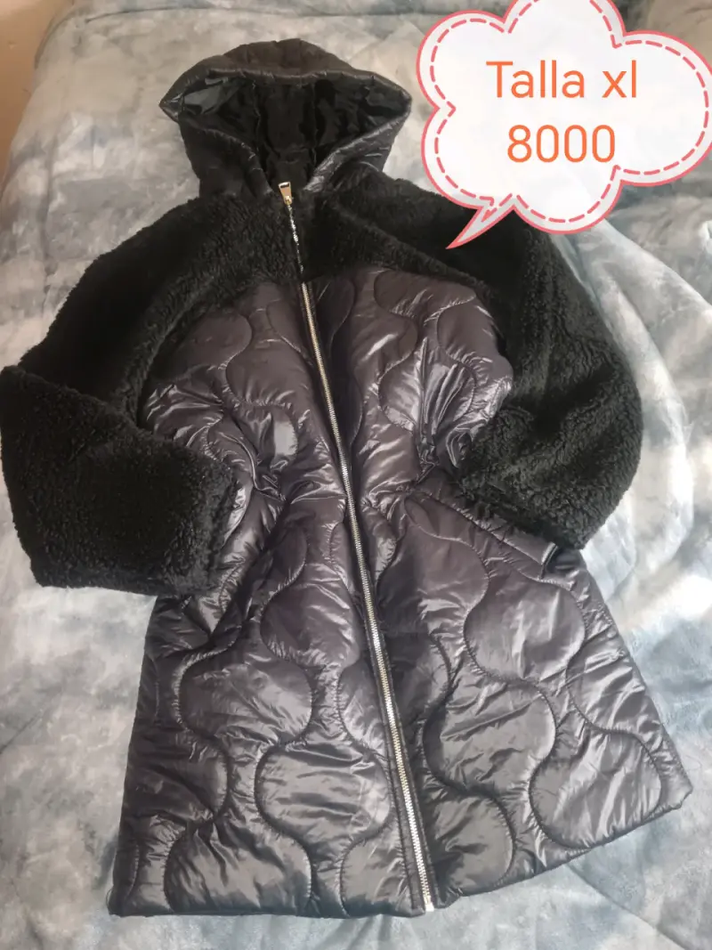Chaqueta de cuero sintético rosa talla M-L - 2