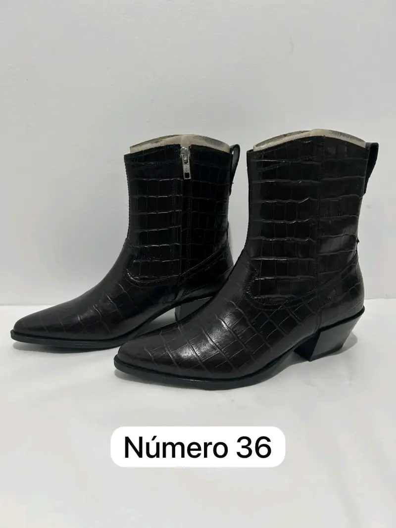 Botines negros de cuero sintético talla 36
