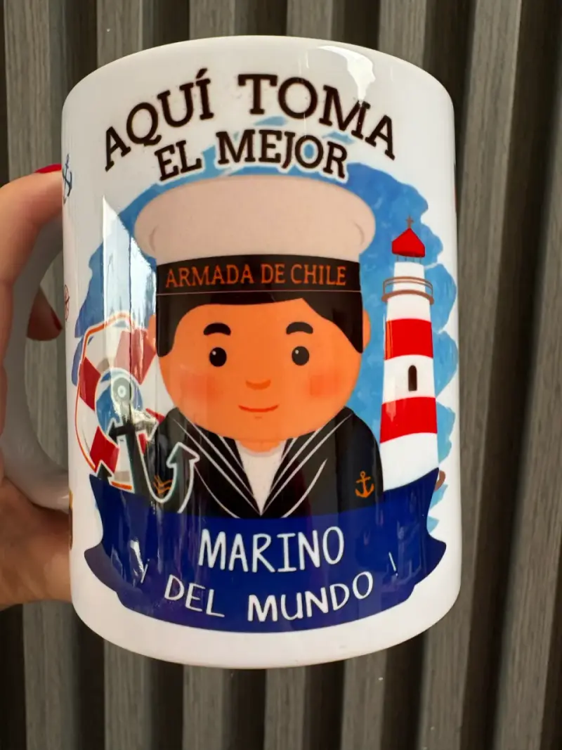 Tazón de cerámica Armada de Chile con diseño marinero - 1