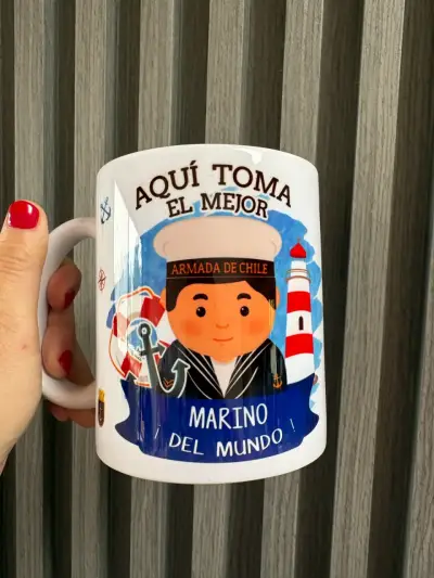 Tazón de cerámica Armada de Chile con diseño marinero - miniatura 3