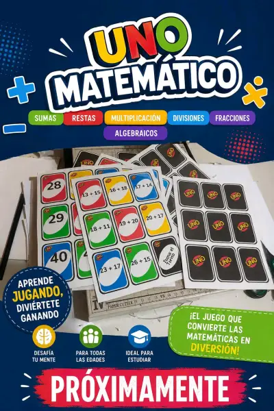 Juego de cartas UNO Matemático educativo - miniatura 1