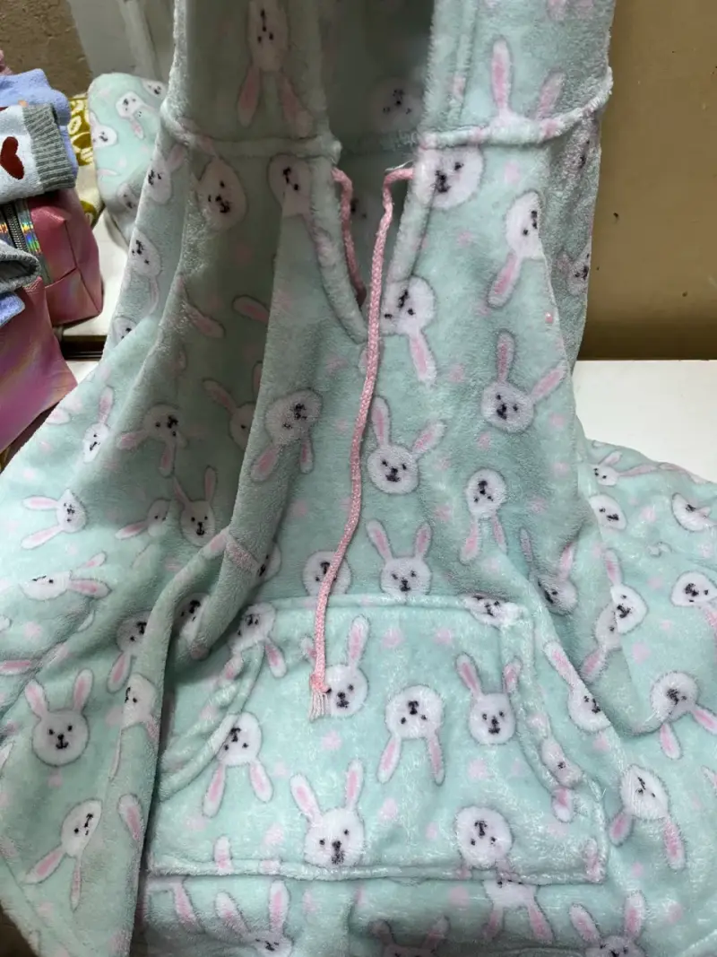 Bata de polar con diseño de conejos para niños - 2