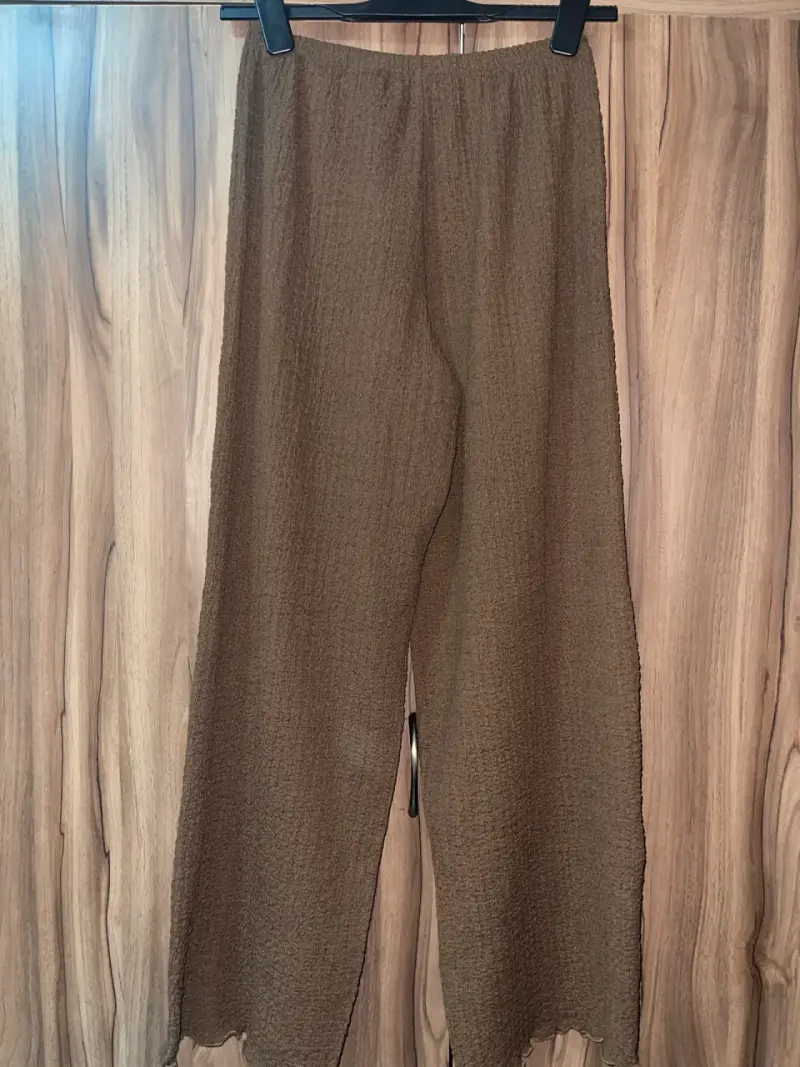 Pantalones anchos marrones de tela ligera H&M - 2