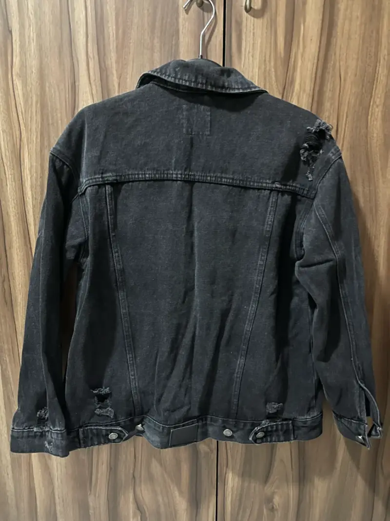 Chaqueta de mezclilla negra desgastada Sybilla - 3