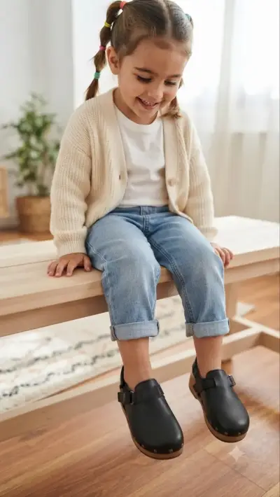 Suecos  de cuero negro para niñas Zara - miniatura 1