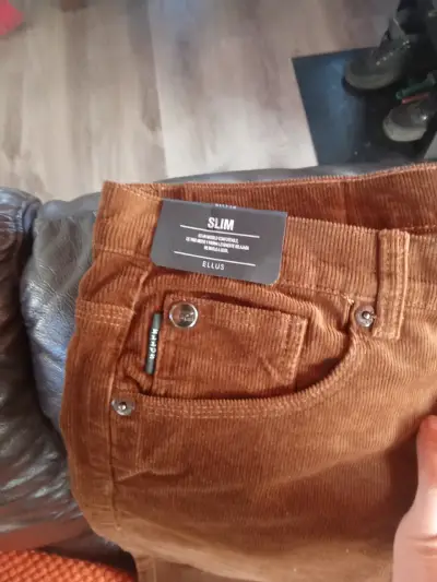 Pantalones de pana marrón Ellus Tiro Medio - miniatura 3
