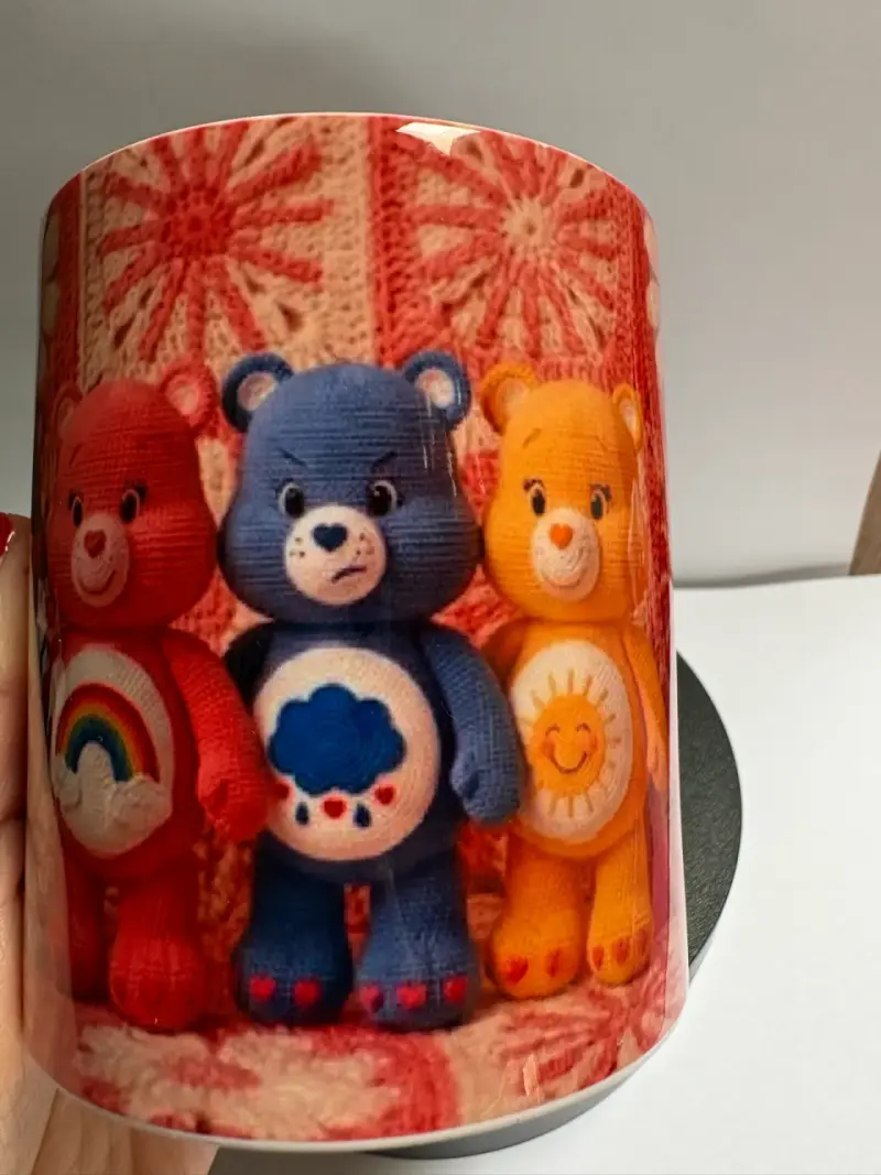 Taza de cerámica con diseño de ositos cariñositos - 3