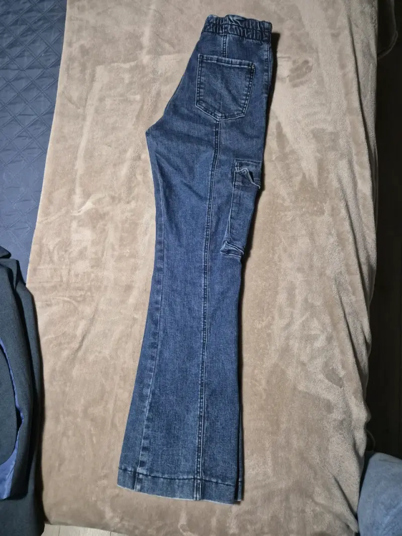 Pantalones cargo de mezclilla mujer - 2