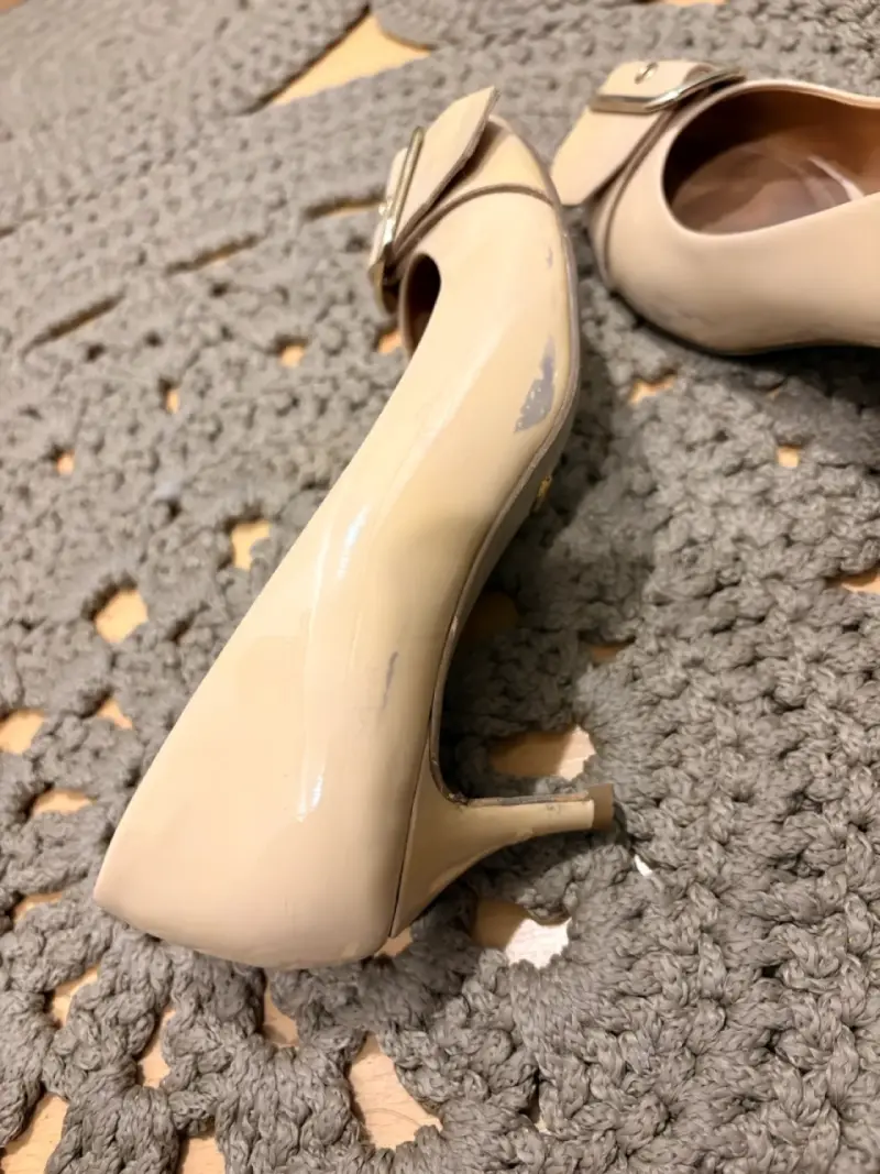 Zapatos Gacel 35 tacón beige con hebilla de cuero - 5