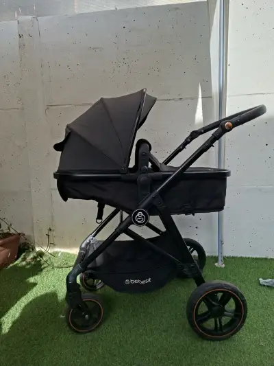 Coche de bebé Bebesit negro plegable - miniatura 1
