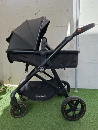 Coche de bebé Bebesit negro plegable - miniatura 2