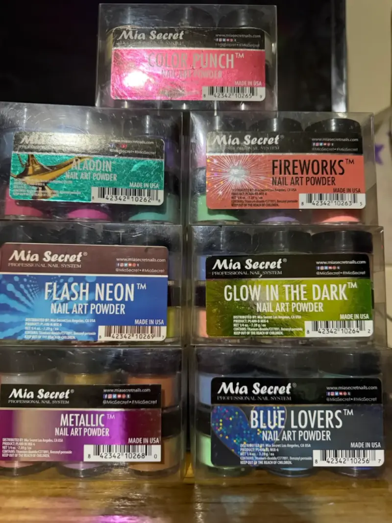 Set de Polvos para Uñas Mia Secret de Colores Variados