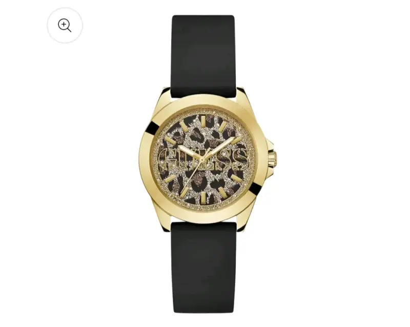 Reloj Guess dorado con correa negra