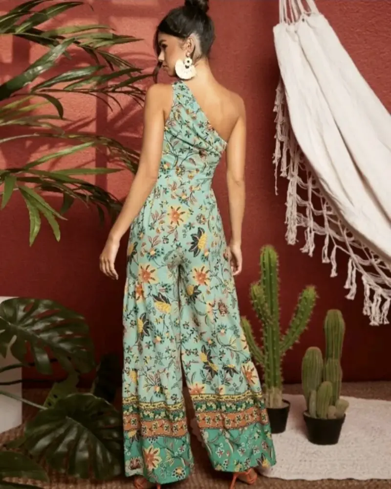 Enterito floral de un solo hombro para mujer - 3