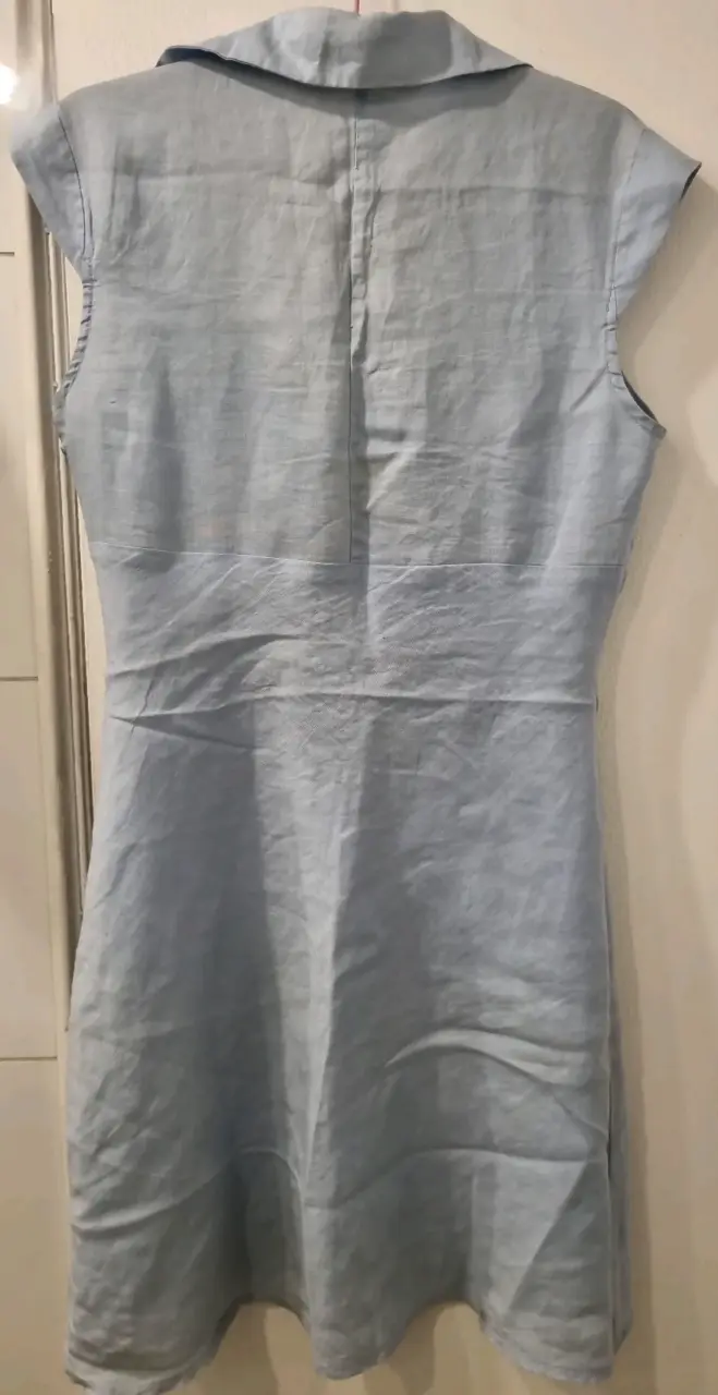 Vestido Celeste pastel con bordado floral Unanyme - 2